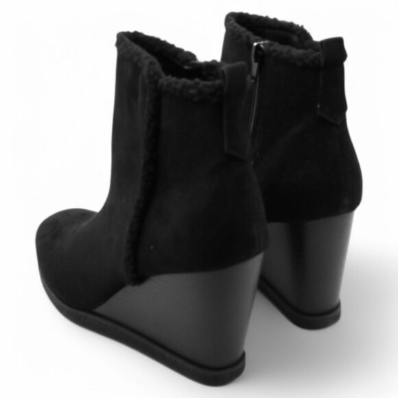 Sun + Stone Womens Camillia F Faux Suede Ankle Wedge Boots - Picture 4 of 6
